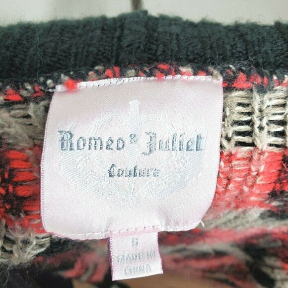 ROMEO & JULIET COUTURE Black Leopard Open Drape Front Long Cardigan Womens S - Picture 6 of 6